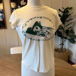 Madewell Graphic Tee with Green Print Cotswold hills